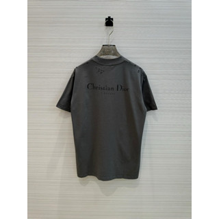  Áo phông nam nữ Premium cotton CD wash rách ngực lưng in hoạ tiết chữ vỡ couture 