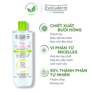 Nước tẩy trang Evoluderm Eau Micellaire 500ml (Tùy Chọn)