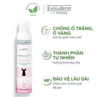Xịt khử mùi cơ thể Evoluderm 200ml - Tùy chọn mùi