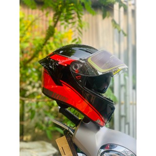 Nón bảo hiểm Fullface M266 2 kính màu đen đỏ siêu đẹp