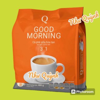  1 túi 24 ống cafe sữa good morning trần quang hoà tan KHÁCH MUA 2 TÚI TẶNG 1 LY LÚA MẠCH  