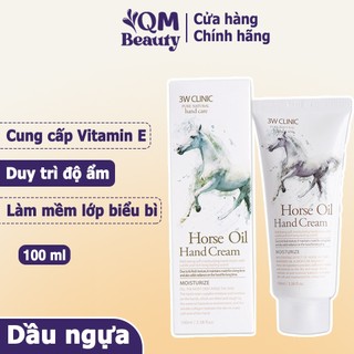 Kem dưỡng da tay 3W Clinic Horse Oil dưỡng ẩm, làm trăng da Hàn Quốc 100ml