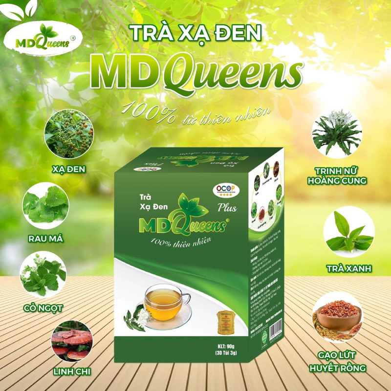 ( Sản phẩm OCOP 4 Sao) Trà xạ đen MD Queens giúp thải độc,mát gan , giảm mỡ máu