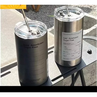 Bình Giữ Nhiệt, Ly Giữ Nhiệt Iced Americano 600ml Có Ống Hút inox 304 Cao Cấp Không Gỉ Sét