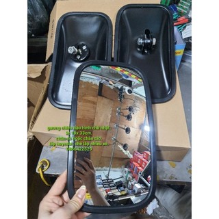 Gương chiếu hậu chữ nhật kt 18x33cm lắp hyundai, chế lắp nhiều xe, gương ba gác, máy múccong lồi chân sỏ hoặc táo