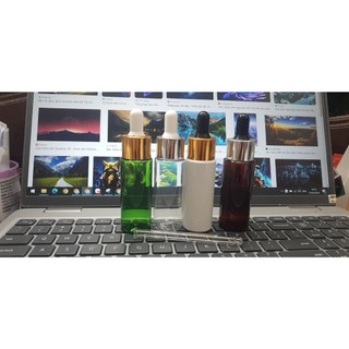 Chai serum 30ml nhựa vai vuông khoen vàng khoen bạc)