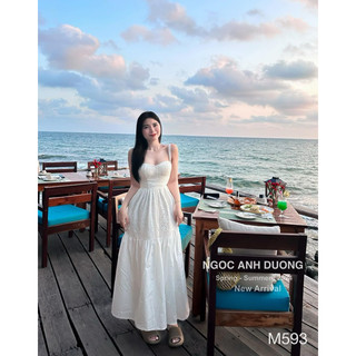VÁY MAXI CUP NGỰC HOA THÊU HAI LỚP
