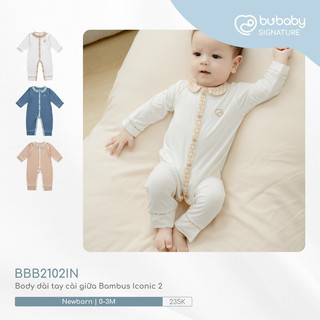BUBABY Body dài tay cài giữa cho bé trai bé gái hãng Bubaby