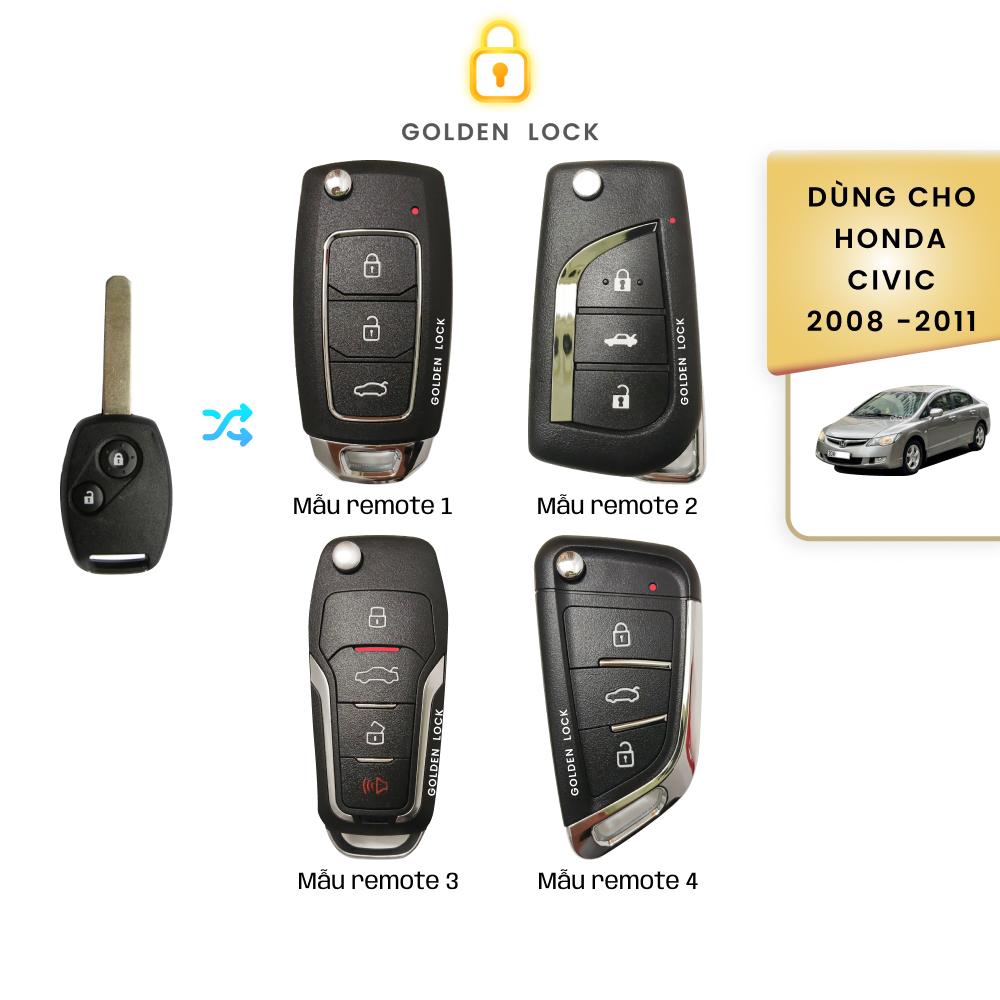 Chìa khoá gập Honda Civic 2008-2011