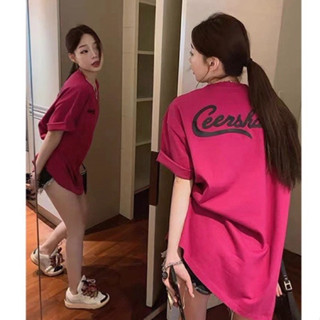  Áo thun phông logo tay nam nữ PINK tay lỡ form rộng CEERSHAW Unisex 