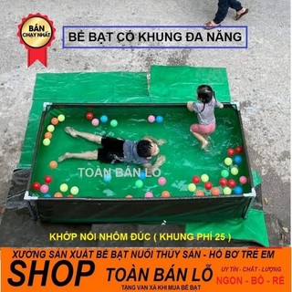 Bể bạt có khung kim loại, làm hồ bơi cho bé, bể nuôi thủy sản