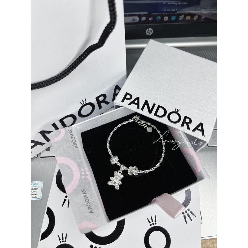 Lắc Tay Bạc Nữ💥CAO CẤP💥Vòng Tay Xoắn Charm Gấu Xinh Xắn Làm Quà Tặng Trong Các Dịp Đặc Biệt| Larosa.Jewels
