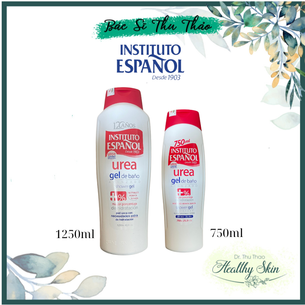 [750-1250mL] Gel tắm dưỡng ẩm Instituto Espanol Urea Shower Gel dành cho da chàm, vảy nến