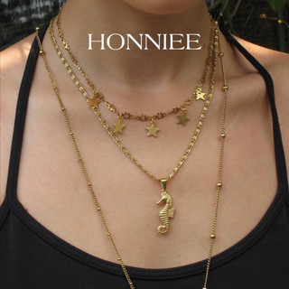  Vòng cổ nữ Honniee - Vòng cổ nữ chất liệu thép không gỉ mạ vàng phong cách cổ điển Honniee 