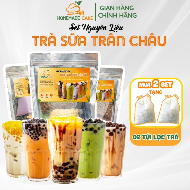 NGUYÊN LIỆU TRÀ SỮA 15LY ⚡FREESHIP⚡ Set làm Trà Sữa Trân Châu tự pha Phúc Long, Thái Xanh, Đường Đen