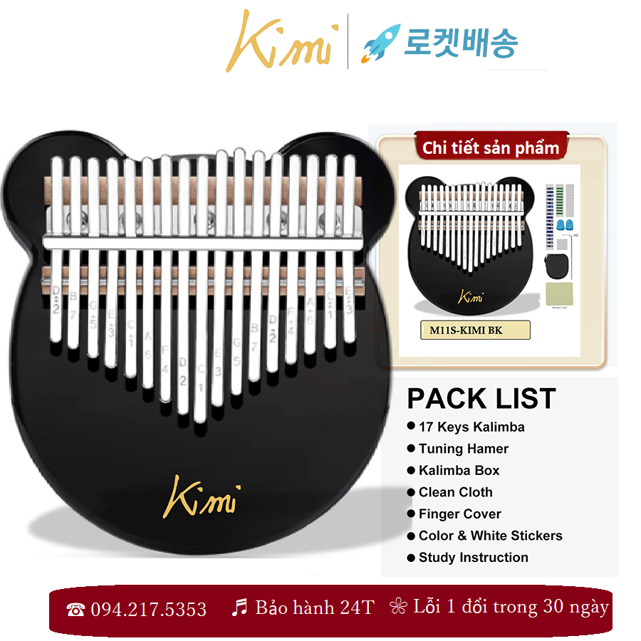 Đàn kalimba trong suốt Acrylic tổng hợp kalimba KIMI - M17015