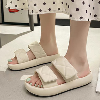  DÉP NỮ QUAI DÁN NGANG đế độn BR KENGANG Bọc Da Êm Chân Mềm Đẹp Cao 3cm Bánh Mì Đẹp Đi Biển Hot Mới