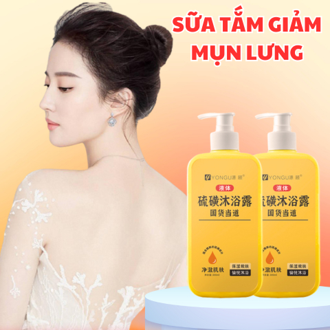 Gel Đào Thải Mụn Nghệ Đỏ Yongu, Sữa Tắm Đánh Bay Mụn Lưng Dày Sừng Nang Lông, Không Để Lại Thâm, Dun
