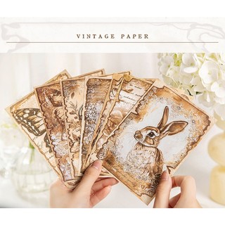 Junarystudio - Set 10 tờ giấy nền phong cách mùa thu vintage trang trí sổ tay cổ điển vintage journal