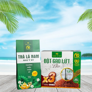 Combo bột gạo lứt plus x3 và trà lá nam