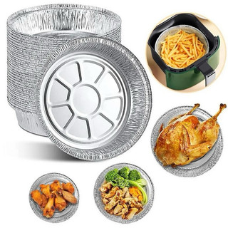Khay giấy bạc lót nồi chiên không dầu, đĩa nhôm, đĩa giấy bạc 18cm