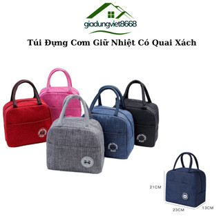 Túi Đựng Cơm Giữ Nhiệt Có Quai Xách Đi Làm Văn Phòng,Túi Giữ Nhiệt đựng Hộp Cơm Có Lớp Cách Nhiệt Tráng Bạc Cao Cấp