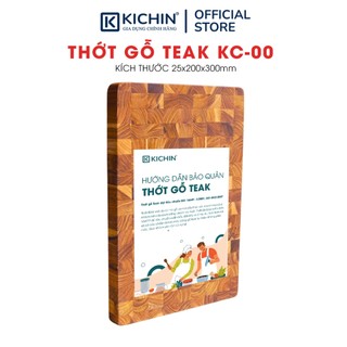 Thớt gỗ teak cao cấp kichin cỡ nhỏ dày 2.5cm kc00 - thớt hình chữ nhật kích thước 25x200x300mm