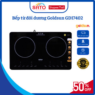 Bếp từ đôi dương Goldsun GDI7402 3500W mặt kính cảm ứng 10 chế độ nấu an toàn 12 tháng bảo hành