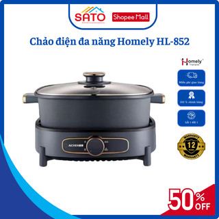 Chảo điện đa năng Homely HL-852 công suất 1500W nấu lẩu chiên xào luộc hấp cỡ lớn bảo hành 12 tháng