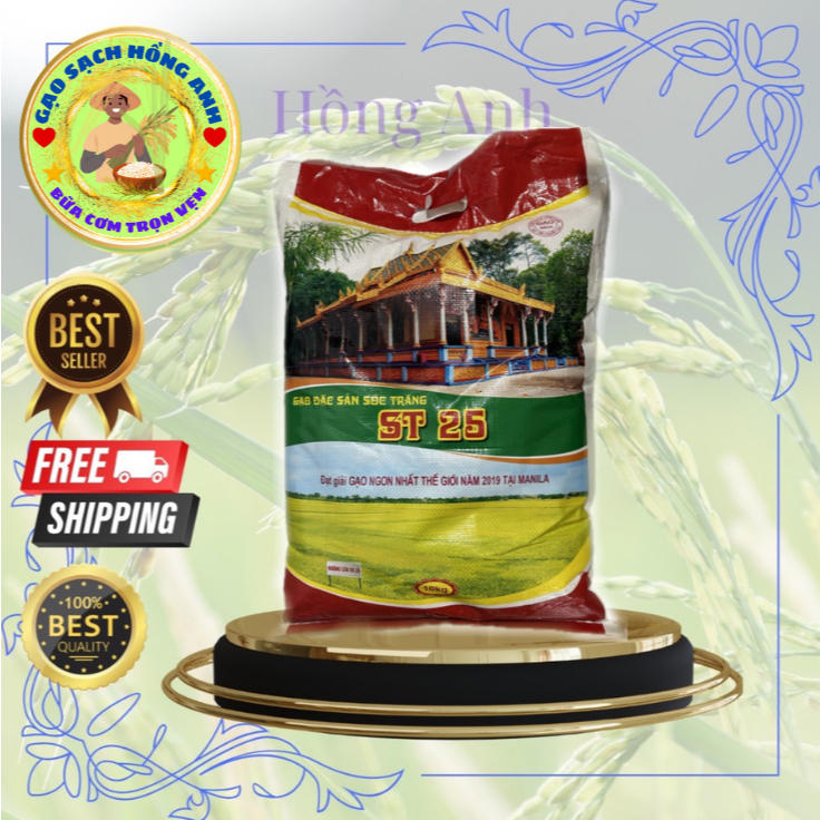 (Gạo Mới ) Gạo st25 thơm dẻo cơm ( túi 10kg)