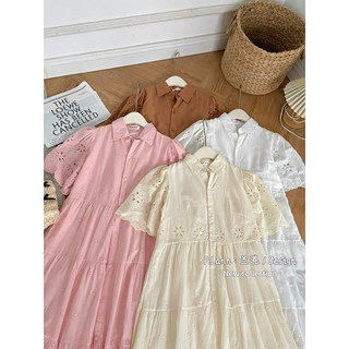 Váy maxi ren cổ đức hoa lỗ