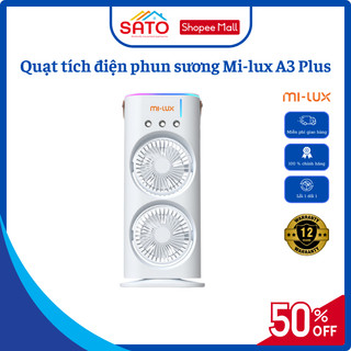 Quạt điều hòa phun sương tích điện Wameli/Milux A3 plus hai tầng mát lạnh bảo hành 12 tháng