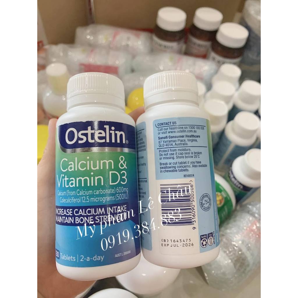 Viên uống bổ sung Canxi và Vitamin D3 cho mẹ bầu Ostelin Calcium & Vitamin D3 130 viên Úc