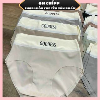 Set quần lót đúc su lạnh cạp cao chữ GODDESS không lộ vân viền
