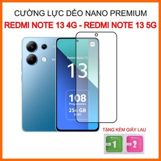 Cường lực xiaomi redmi note 13 4g, note 13 5g, cường lực dẻo 9h+