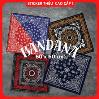 Khăn bandana lụa, khăn turban lụa cao cấp, phong cách streetstyle khăn lụa vuông kích thước 60x60 cm