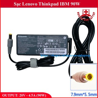 Sạc Laptop Lenovo 20V - 4.5A (90W) chân Kim 7.9x5.5mm thay cho Adapter IBM ThinkPad T400 T410 T420 T430