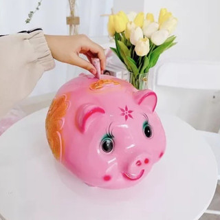Heo đất, lợn đất tiết kiệm Tài Lộc size TO đại dáng tròn truyền thống heo Pi số 5 ống tiết kiệm tiền Tiemheosoda