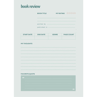 [Prue Corner] Set 20 tờ Book Tracker - Giấy note đọc sách / book review / Reading diary / Reading Journal