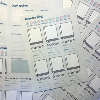 [Prue Corner] Set 20 tờ Book Tracker - Giấy note đọc sách / book review / Reading diary / Reading Journal