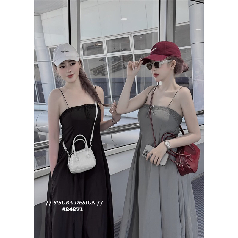 VÁY DÙ 2 DÂY CHUN NGỰC FREESIZE