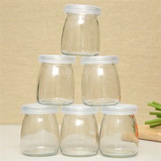 set 12 Hũ sữa chua thuỷ tinh có nắp đậy, lọ làm thạch, làm sữa a chua, đựng nước trái cây, tổ yến