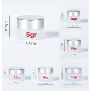 Combo 10 hủ đựng kem face cao cấp 5gr-10gr-15gr-20gr-30gr-50gr-hủ thuỷ tinh-có nắp lót chống tràn-nắp xi bạc