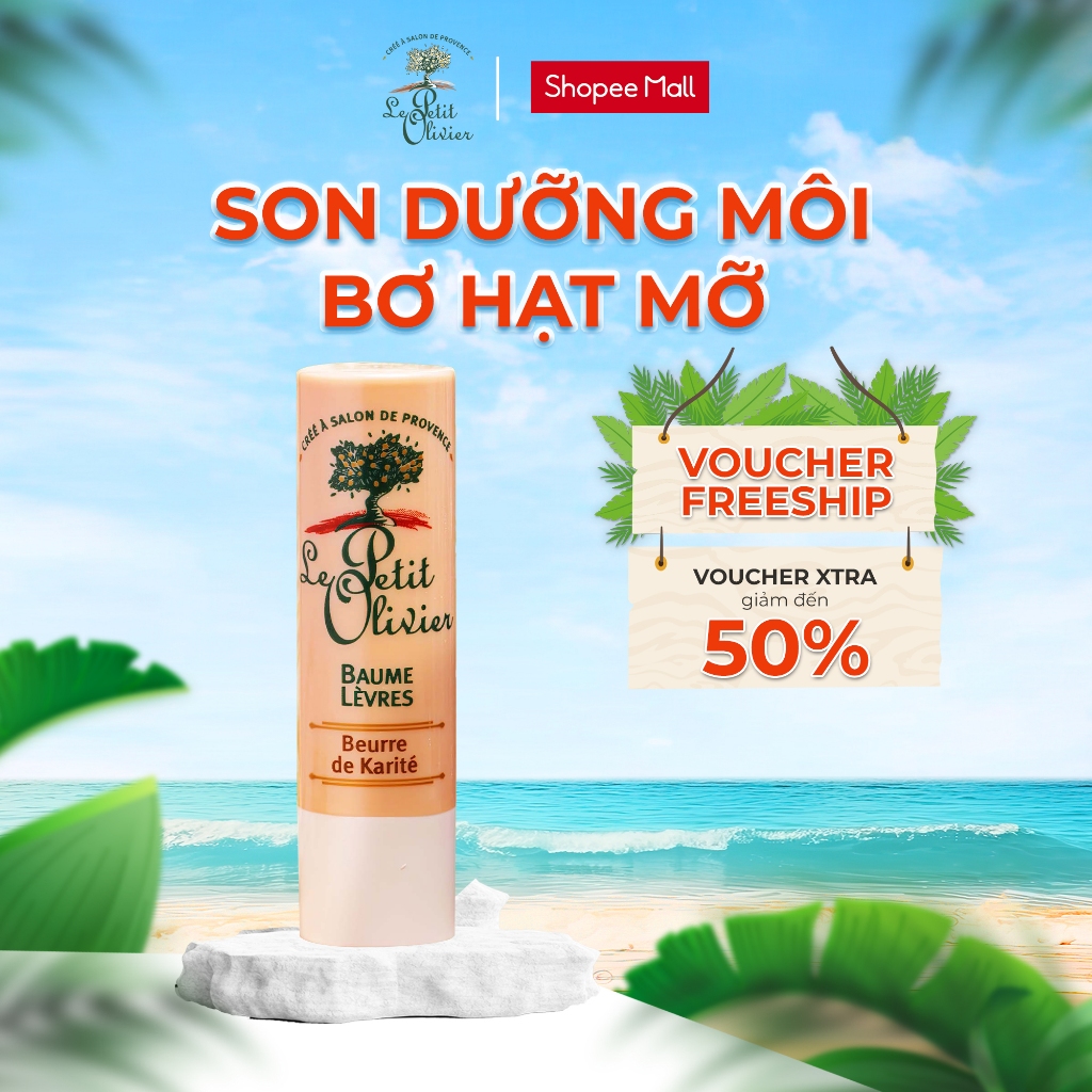 Son Dưỡng Phục Hồi Môi Bơ Hạt Mỡ Le Petit Olivier Repairing Lip Balm Stick With Shea Butter 4g