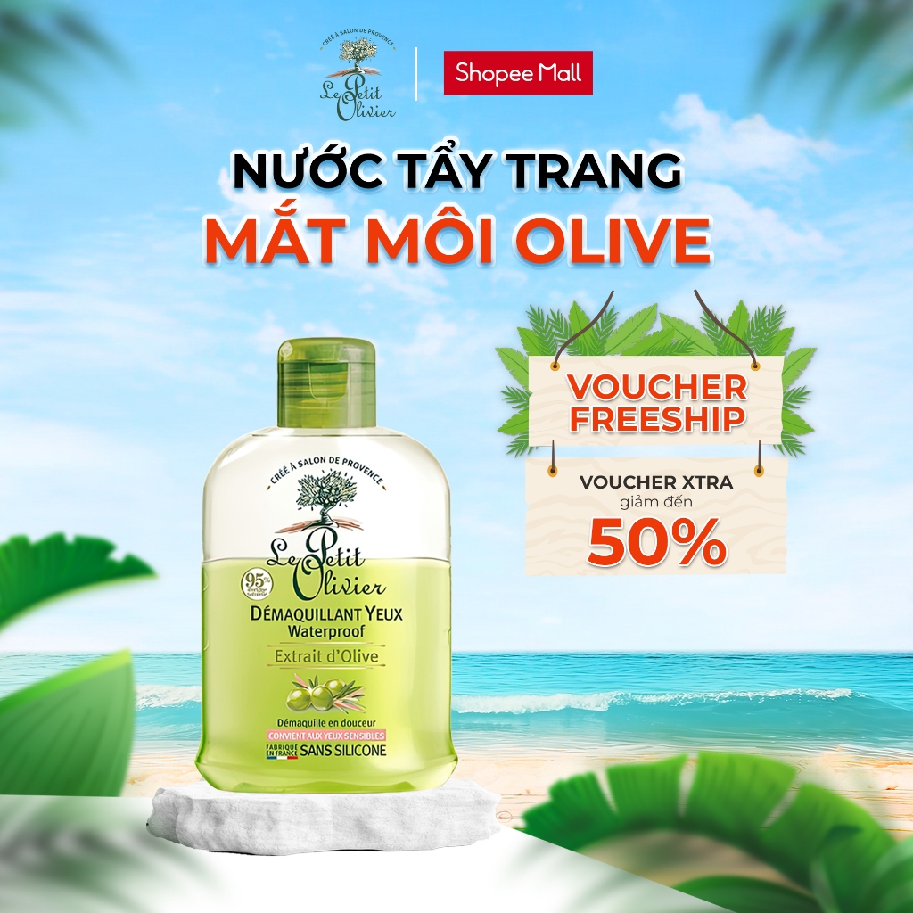 Nước tẩy trang vùng mắt chiết xuất Dầu Olive Le Petit Olivier 125ML