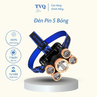 Đèn Pin Đội Đầu 5 Bóng  Sạc Chống Nước IPX4 Độ Bền Bóng Led Lên Đến 10000 Giờ GVQ Store