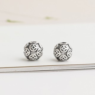 Charm bi bạc khắc kim tiền bạc 999 - Tổng Kho Sỉ Charm Bạc