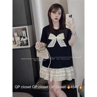 Áo váy nơ ren phối chân bèo hương bi