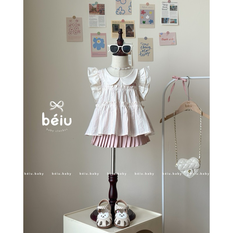 (𝑯𝒂̀𝒏𝒈 𝒄𝒐́ 𝒔𝒂̆̃𝒏 - Ảnh thật) Áo Babydoll Cherry cho bé