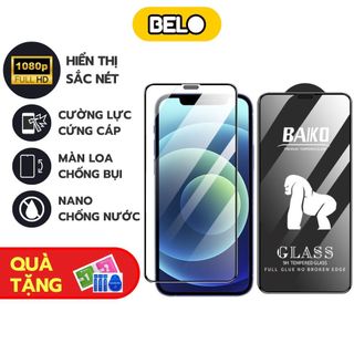 Kính cường lực iphone, cường lực Baiko full màn cho ip 6/6s/7/8/7plus/8plus/x/xs/xsmax/11/12/13/14/pro/promax - Belo